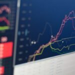 Monitor displaying stock charts during a live trading session